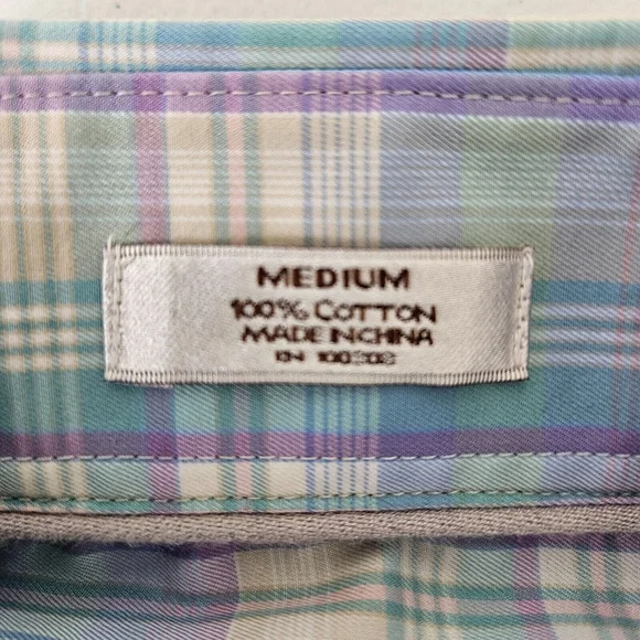 Peter Millar Crown Ease Medium Button Front Shirt Plaid Long Sleeve Blue Pastel - Picture 3 of 16